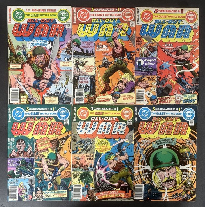 All-Out War (1979) #1-6 Complete Fn/vf Set Joe Kubert DC (DC Comics, 1979), raw comic book in FN/VF condition — front cover