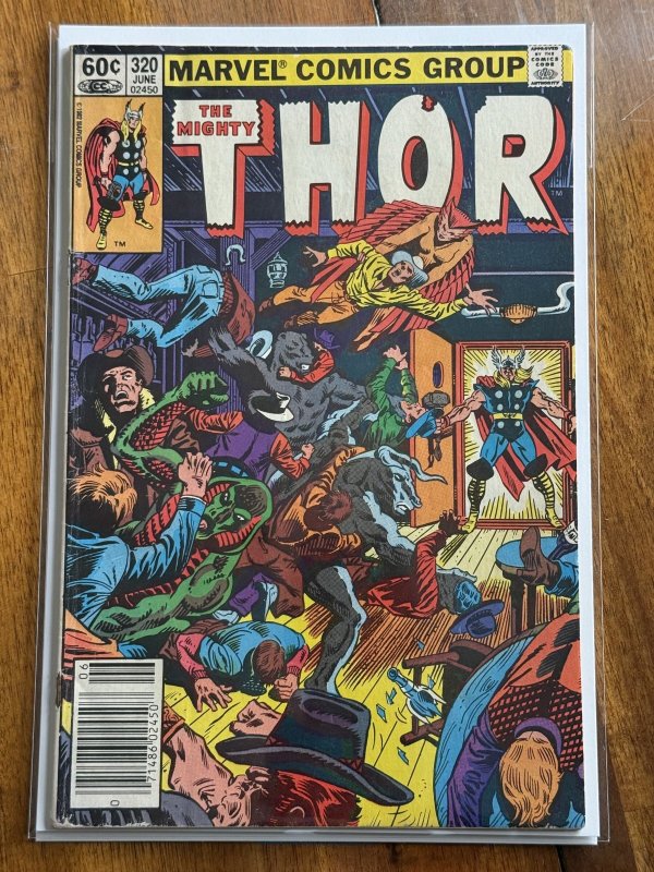 The Mighty Thor #320 (Marvel Comics, 1982), raw comic book in FN 6.0 condition — front cover