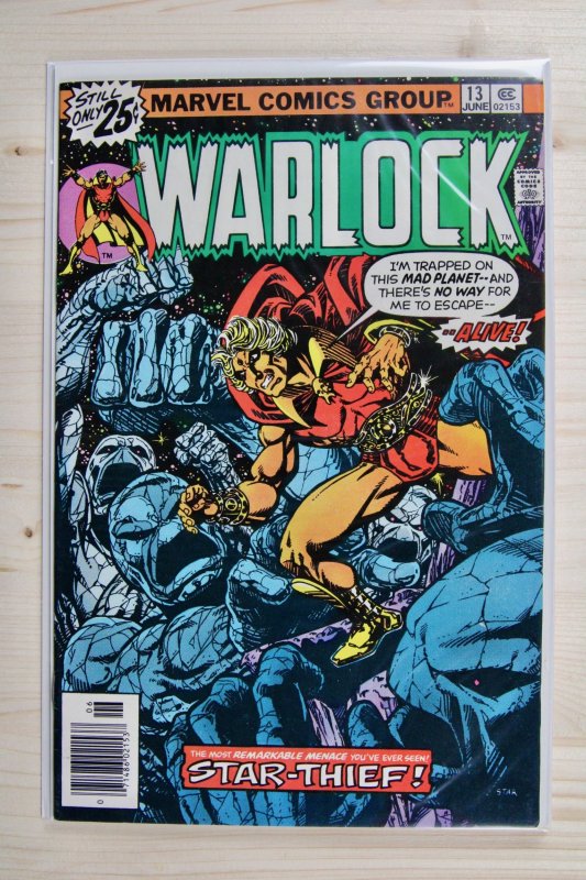 Warlock #13 (Marvel Comics, 1976), raw comic book in VF/NM 9.0 condition — front cover