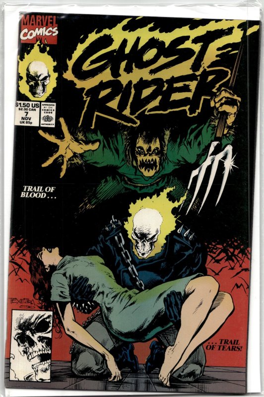 Ghost Rider #7 (Marvel Comics, 1990), raw, ungraded comic book — front cover