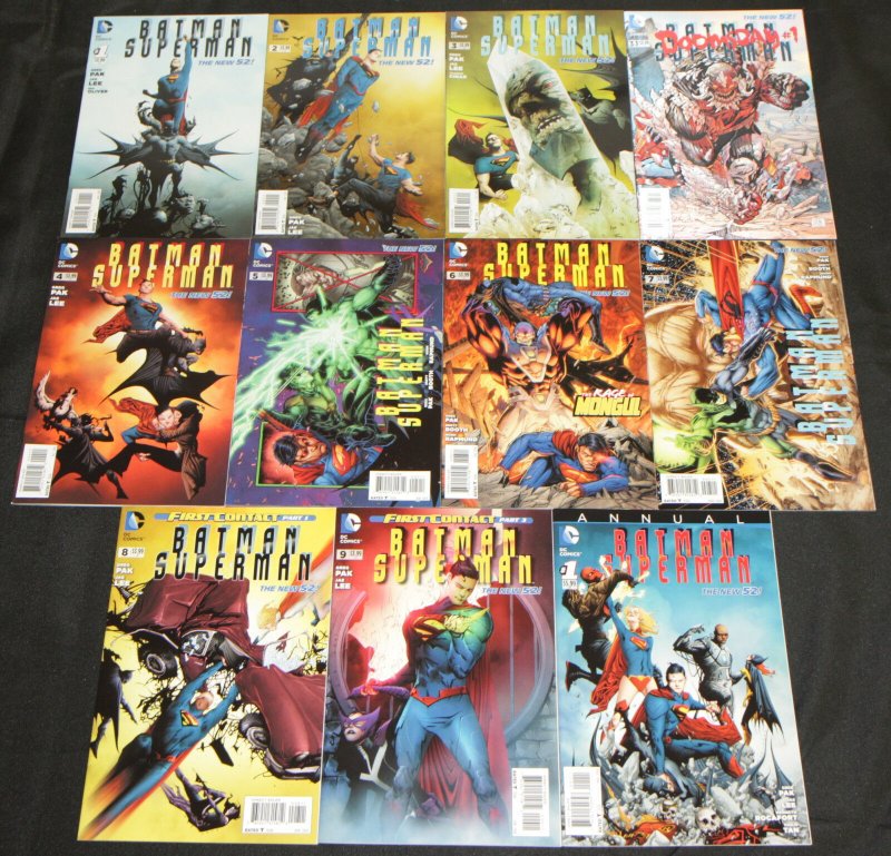 Modern DC Batman/superman 11pc Count High Grade Comic Lot Detective Action JLA (DC Comics), raw, ungraded comic book — front cover