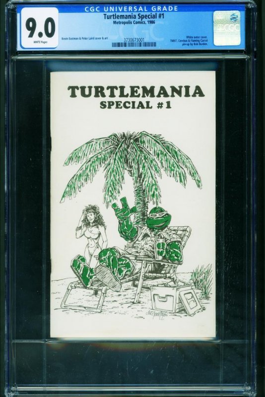 Turtlemania Special #1-1986-Cgc 9.0-Teen-Age Mutant Ninja Turtles 3730673001, CGC 9.0 graded comic book, Universal Blue label — front cover in its holder