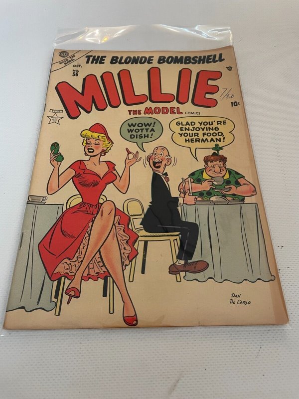 Millie the Model #56 (Marvel Comics), raw comic book in FN- condition — front cover