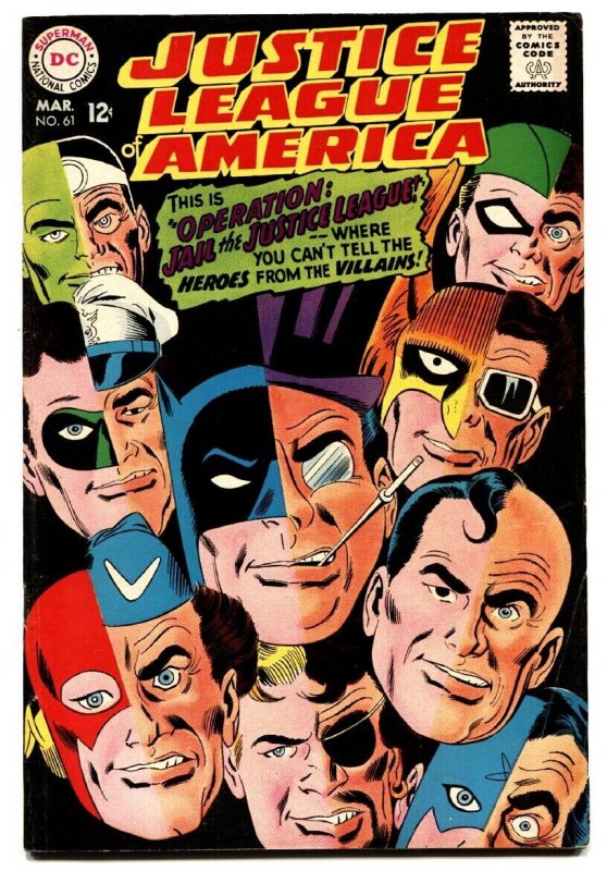 Justice League of America #61 (DC Comics, 1968), raw, ungraded comic book — front cover