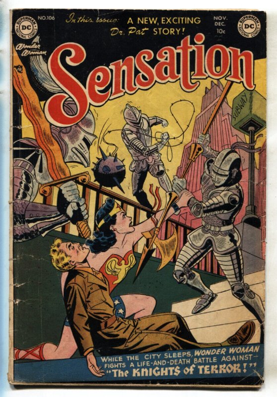 Sensation #106 (DC Comics, 1951), raw, ungraded comic book — front cover