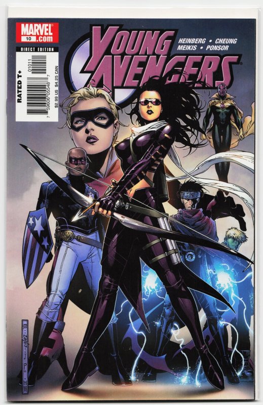 Young Avengers #10 (Marvel Comics, 2006), raw, ungraded comic book — front cover