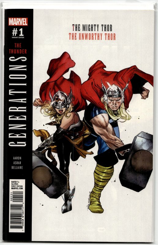 Generations: The Unworthy Thor & the Mighty Thor Coipel Cover (2017) Thor (Marvel Comics, 2017), raw, ungraded comic book — front cover