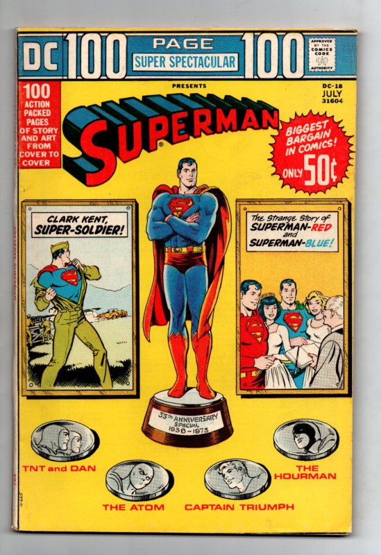 DC 100 Page Super Spectacular #18 (DC Comics, 1973), raw comic book in FN condition — front cover