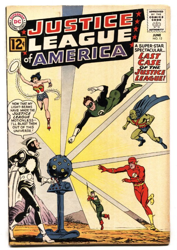 Justice League of America #12 (DC Comics), raw comic book in VG+ condition — front cover