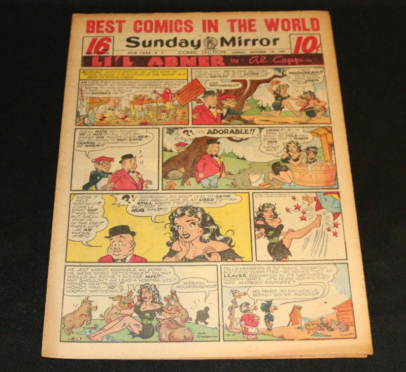 1951 Sunday Mirror Weekly Comic Section October 14th (VF) Superman Wayne Boring (1951), raw comic book in VF condition — front cover