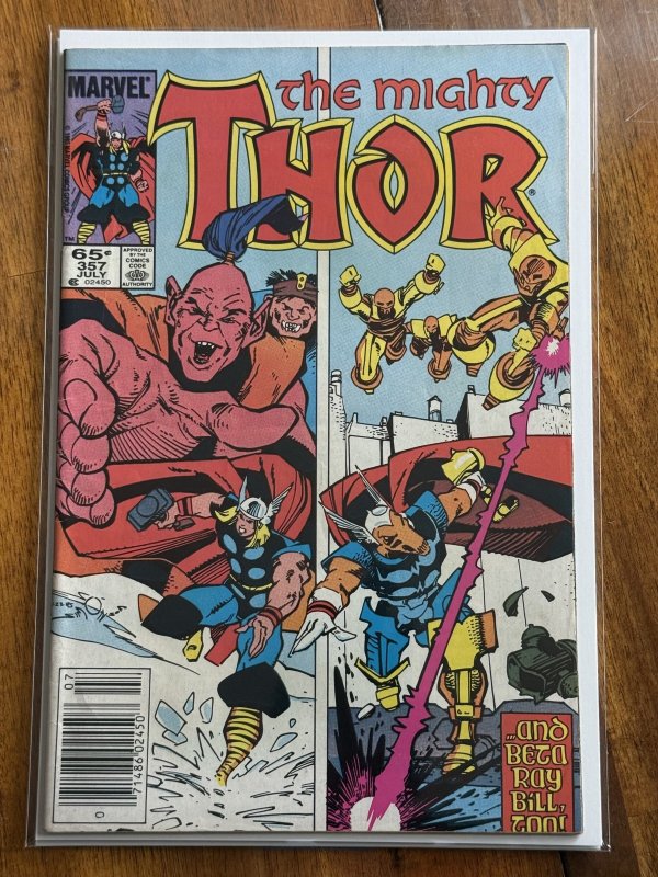 The Mighty Thor #357 (Marvel Comics, 1985), raw comic book in FN+ 6.5 condition — front cover
