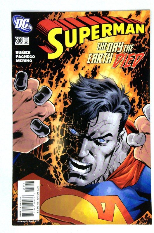 Superman #658 (DC Comics, 2007), raw comic book in NM- condition — front cover