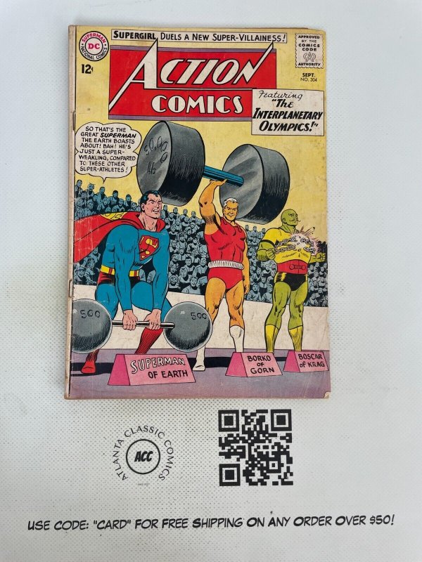 Action Comics #304 (DC Comics, 1963), raw comic book in VG/FN condition — front cover