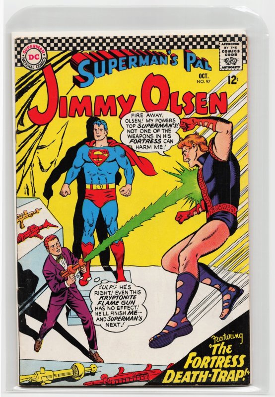 Superman's Pal, Jimmy Olsen #97 (DC Comics, 1966), raw, ungraded comic book — front cover