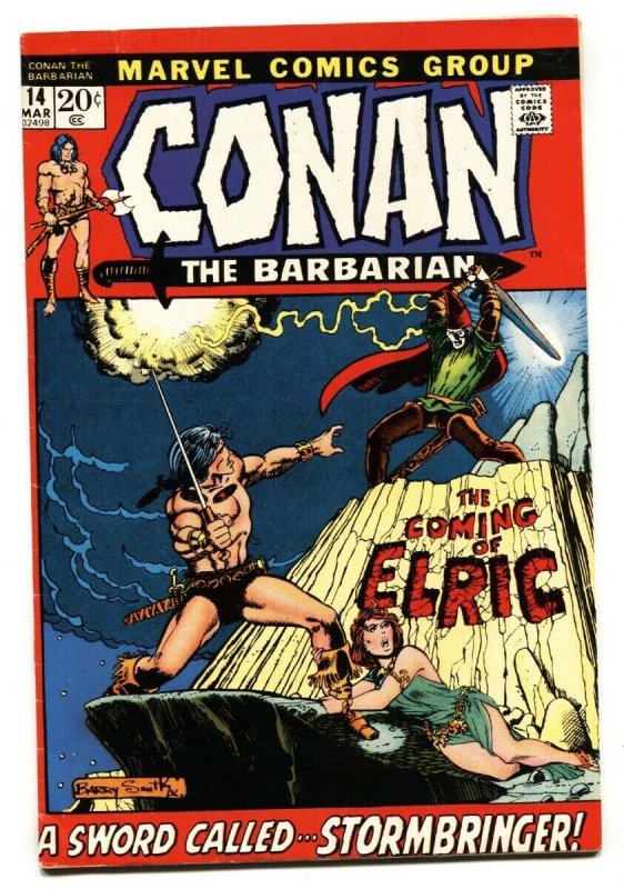 Conan the Barbarian #14 (Marvel Comics, 1972), raw comic book in FN- condition — front cover