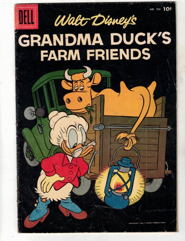 Four Color #763 (Dell Comics, 1957), raw comic book in VG+ condition — front cover