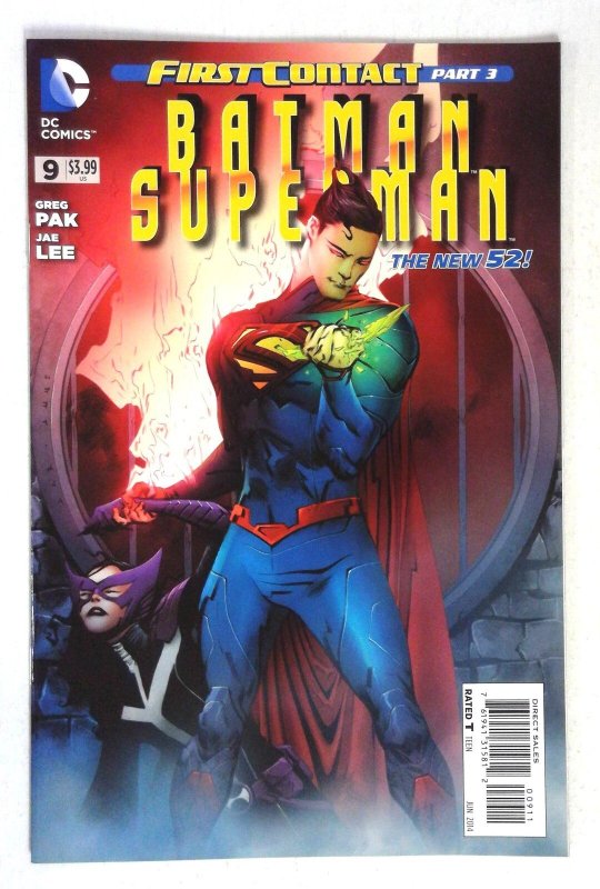 Batman Superman #9 (DC Comics, 2014), raw comic book in NM- condition — front cover
