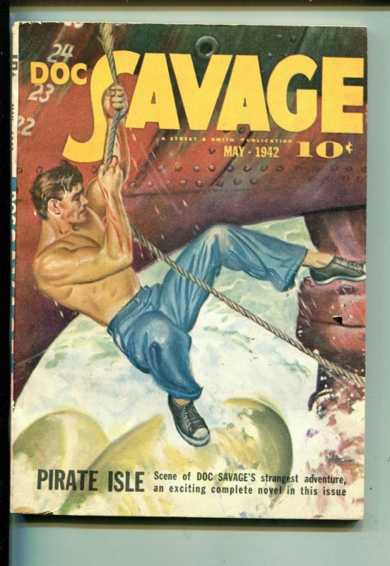 DOC Savage 05/1942-Street & Smith-Pirate ISLE-vf, raw, ungraded comic book — front cover