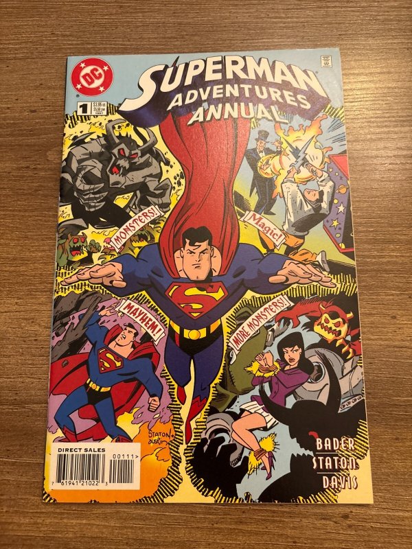 Superman Adventures Annual #1 (DC Comics), raw comic book in NM condition — front cover