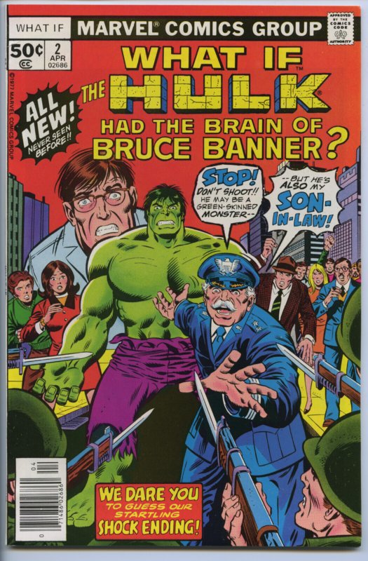 What IF? #2 - 7.5, WP - Origin of Hulk Retold (Marvel Comics, 1977), raw comic book in 7.5 condition — front cover