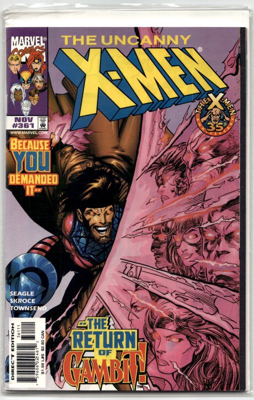 The Uncanny X-Men #361 (Marvel Comics, 1998), raw, ungraded comic book — front cover