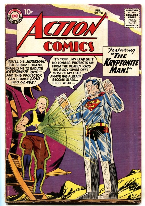 Action Comics #249 (DC Comics, 1959), raw, ungraded comic book — front cover