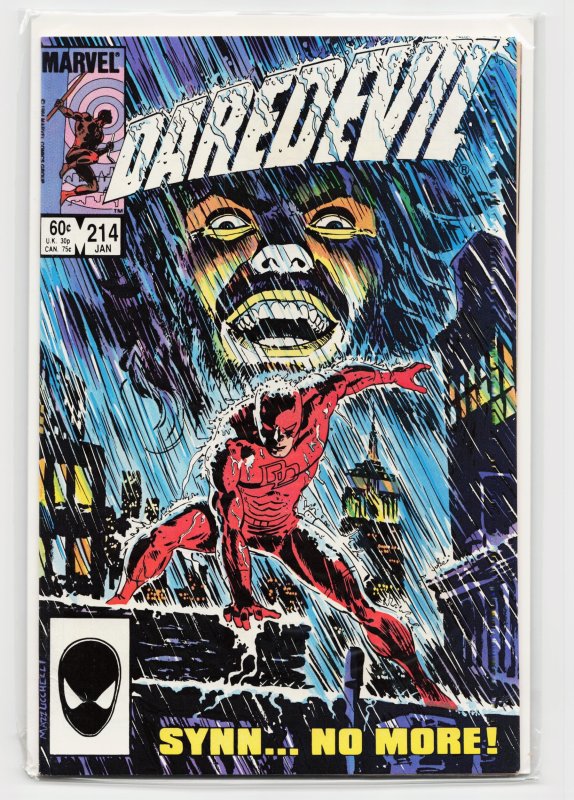 Daredevil #214 (Marvel Comics, 1985), raw, ungraded comic book — front cover