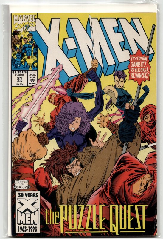 X-Men #21 (Marvel Comics, 1993), raw, ungraded comic book — front cover