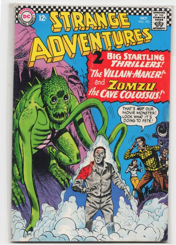 Strange Adventures #193 (DC Comics, 1966), raw, ungraded comic book — front cover
