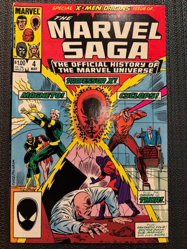 The Marvel Saga the Official History of the Marvel Universe #4 (Marvel Comics, 1986), raw, ungraded comic book — front cover