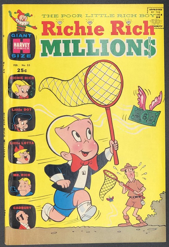 Richie Rich Millions #33 (1969), raw, ungraded comic book — front cover