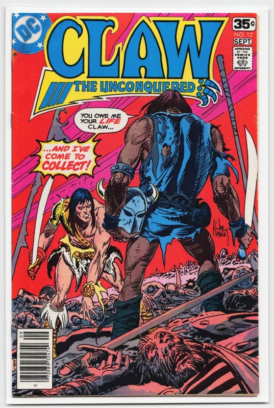 Claw the Unconquered #12 (DC Comics, 1978), raw, ungraded comic book — front cover