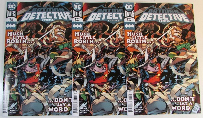 2020 Detective Lot of 3 #1032 x3 DC 3rd Series 1st Print Comic Books (DC Comics, 2020), raw, ungraded comic book — front cover