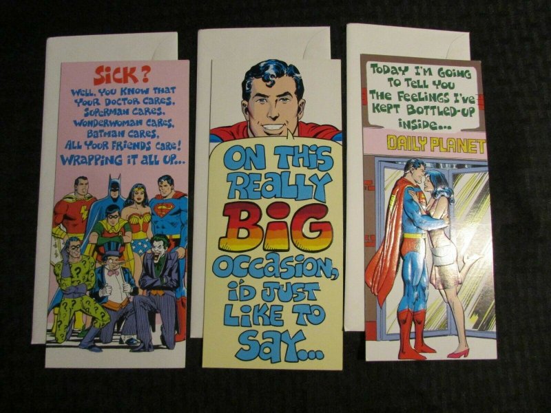 1978 Superman Mark 1 Greeting Card #31 33 36 Mixed LOT of 3 w/ Envelopes Batman (1978), raw, ungraded comic book — front cover