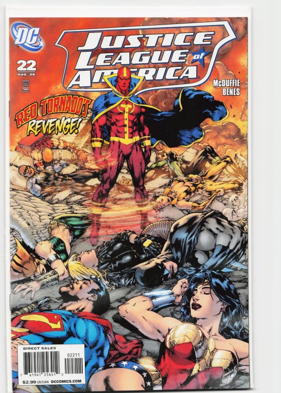 Justice League of America #22 (DC Comics, 2008), raw, ungraded comic book — front cover