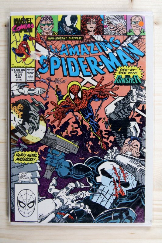 The Amazing Spider-Man #331 (Marvel Comics, 1990), raw comic book in VF+ 8.5 condition — front cover
