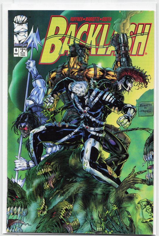 Backlash #6 (1995), raw, ungraded comic book — front cover