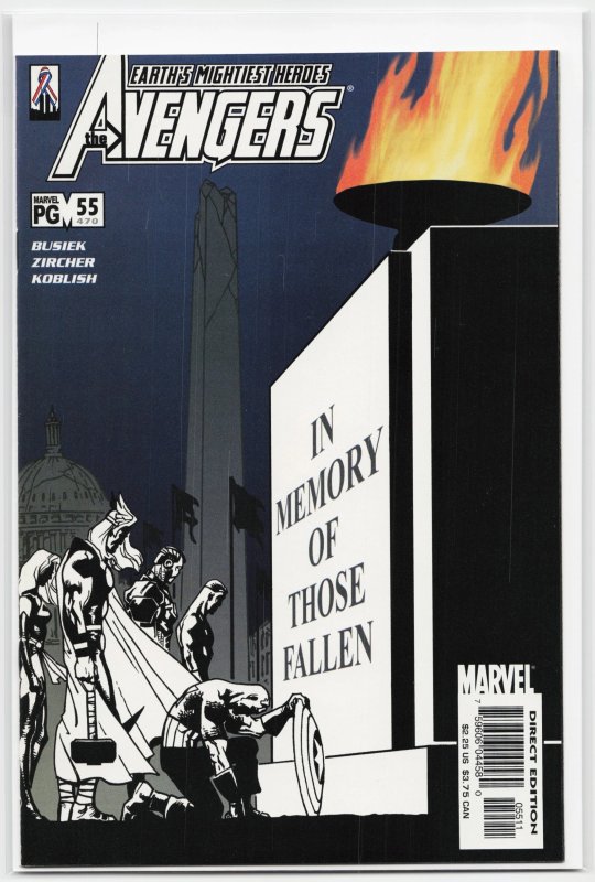Avengers #55 (Marvel Comics, 2002), raw, ungraded comic book — front cover
