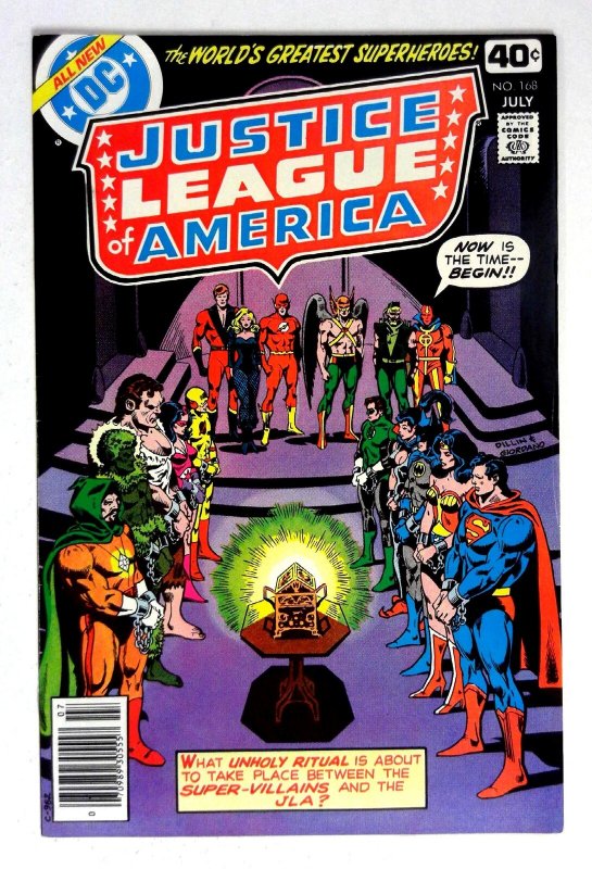Justice League of America #168 (DC Comics, 1979), raw comic book in NM condition — front cover