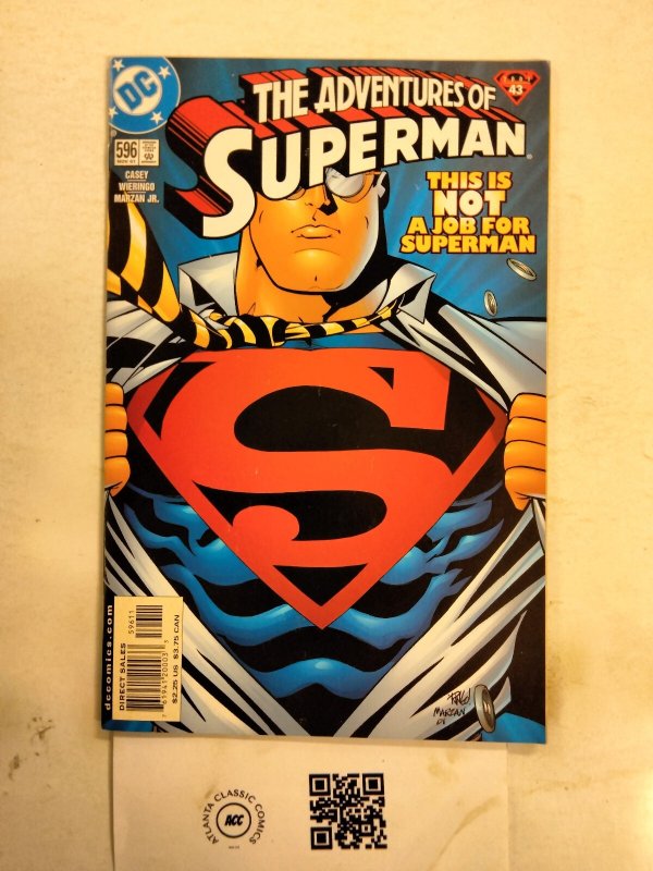 Adventures of Superman #596 (DC Comics), raw comic book in NM condition — front cover