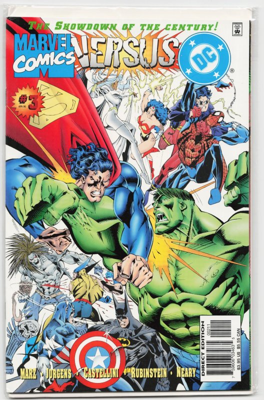 DC Versus Marvel/Marvel Versus DC #3 (DC Comics, 1996), raw, ungraded comic book — front cover
