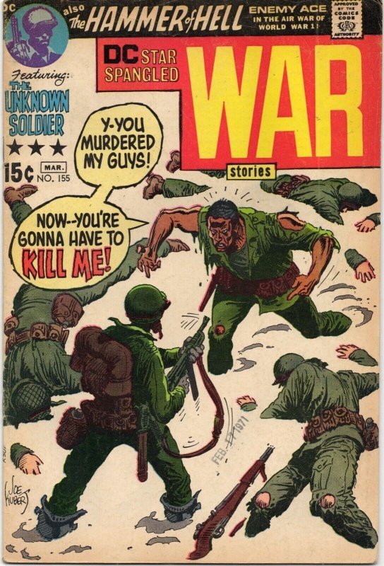 Star Spangled War #155 (DC Comics, 1971), raw comic book in VG+ 4.5 condition — front cover