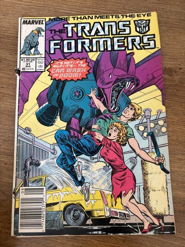 Transformers #31 (Marvel Comics), raw comic book in VG condition — front cover