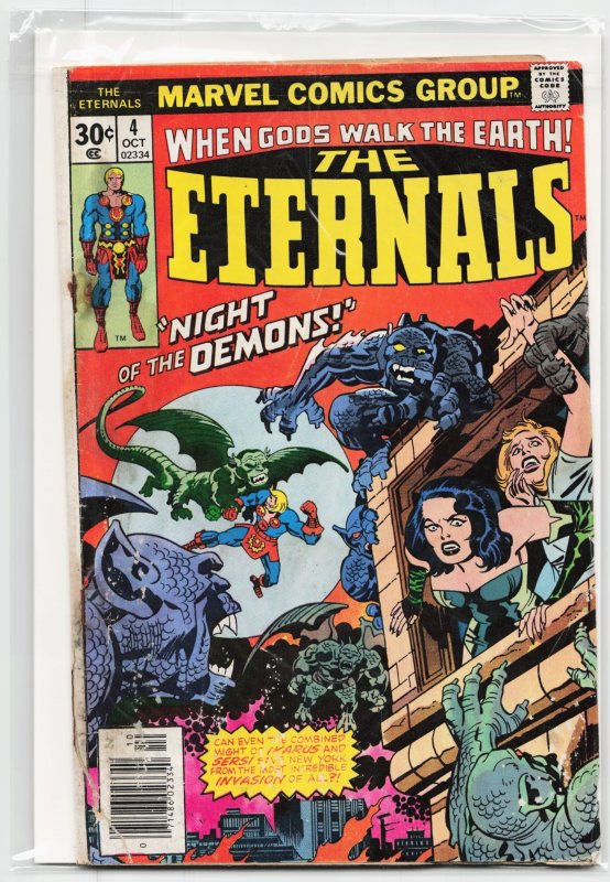 The Eternals #4 (Marvel Comics, 1976), raw, ungraded comic book — front cover