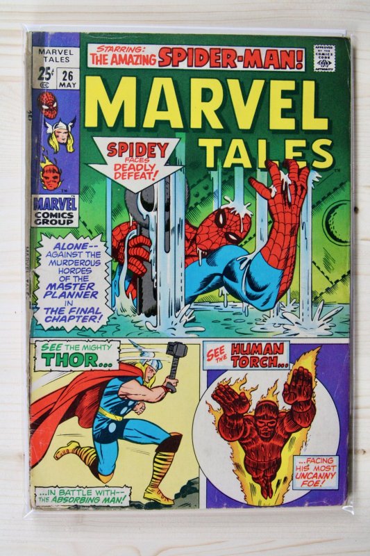 Marvel Tales #26 (Marvel Comics, 1970), raw comic book in VG+ 4.5 condition — front cover