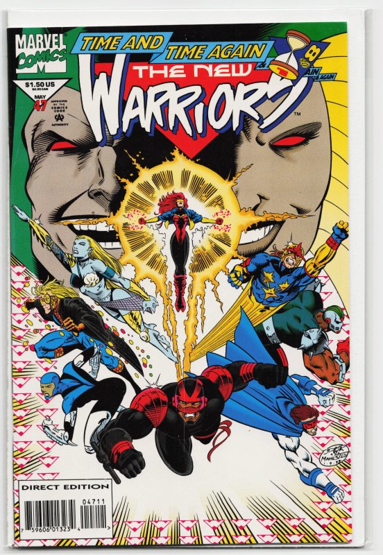 The New Warriors #47 (Marvel Comics, 1994), raw, ungraded comic book — front cover