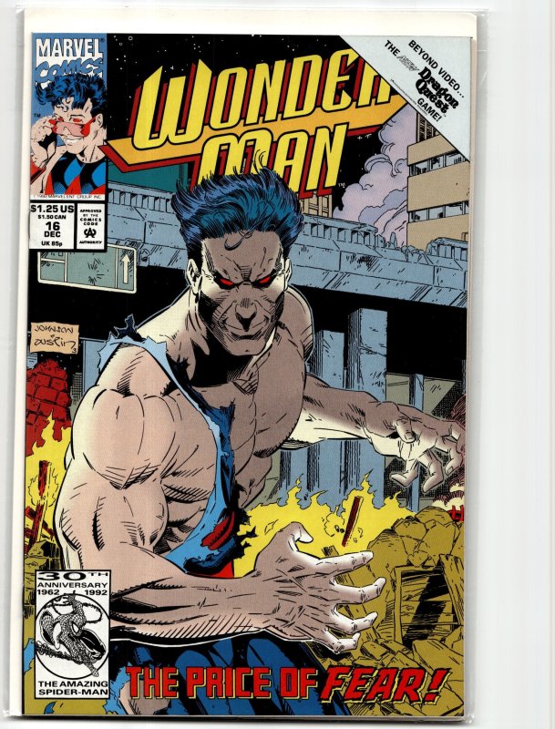 Wonder Man #16 (Marvel Comics, 1992), raw, ungraded comic book — front cover