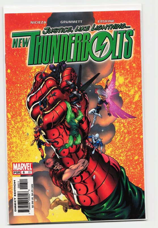 New Thunderbolts #6 (Marvel Comics, 2005), raw, ungraded comic book — front cover