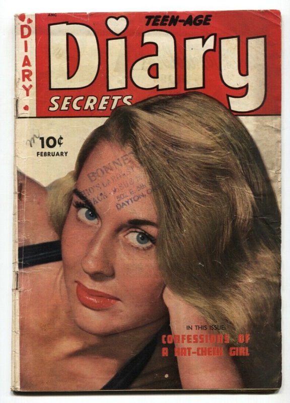 Teen-age Diary Secrets #8 (St. John Publications, 1950), raw comic book in VG condition — front cover