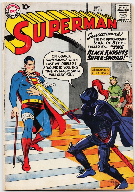 Superman #124 (DC Comics, 1958), raw, ungraded comic book — front cover